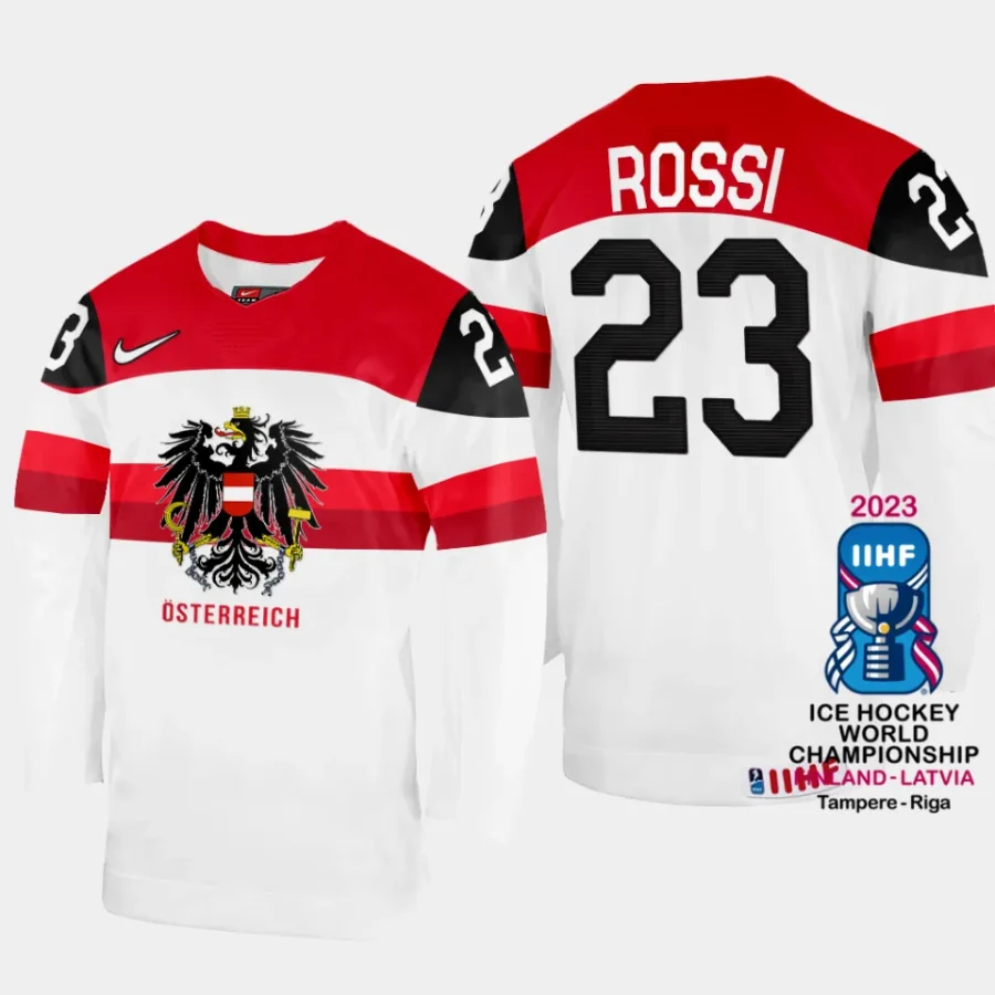 australia hockey marco rossi 2023 iihf world championship home jersey white