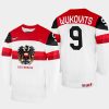 austria hockey ali wukovits 2022 iihf world championship home jersey white