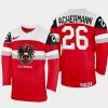 austria hockey oliver achermann 2022 iihf world championship away jersey red