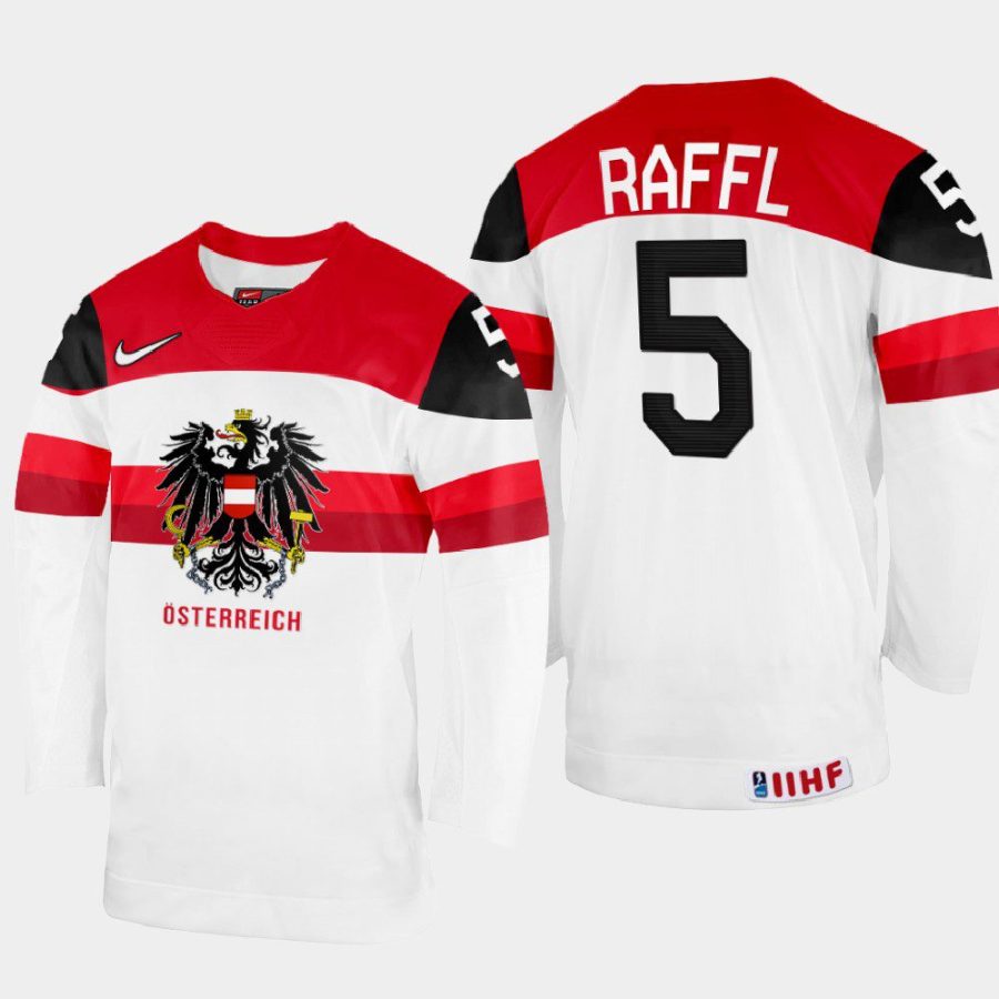 austria hockey thomas raffl 2022 iihf world championship home jersey white