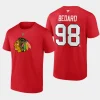 blackhawks connor bedard red authentic stack 2023 nhl draft t shirt