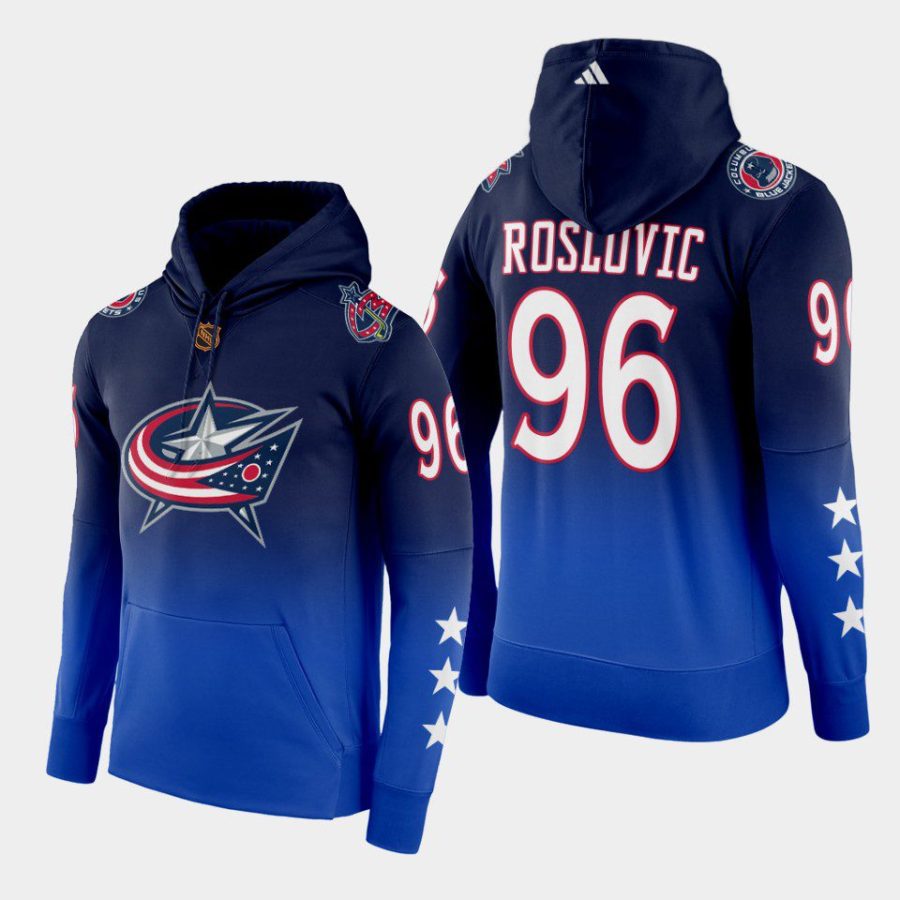 blue jackets jack roslovic blue reverse retro 2.0 color crash hoodie