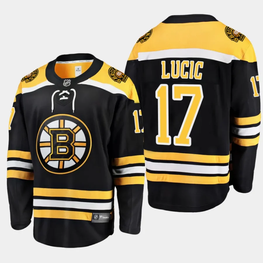 boston bruins milan lucic home breakaway player jersey black