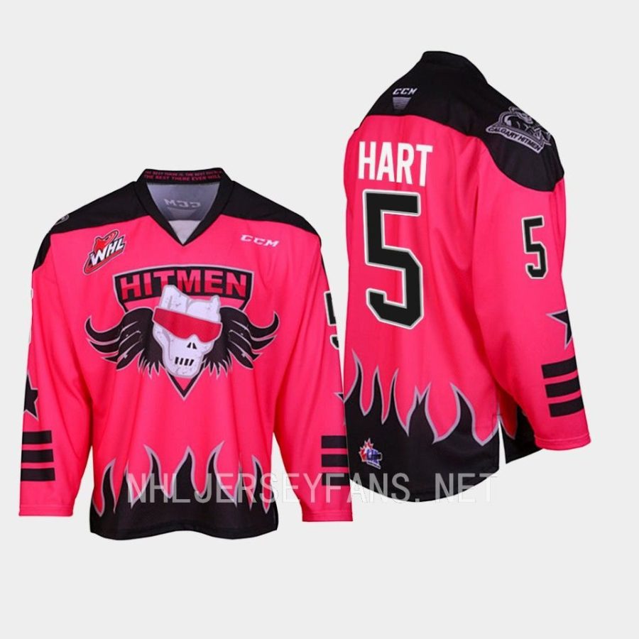 bret hart whl hitmen pink 2023 bret hart themed three count jersey