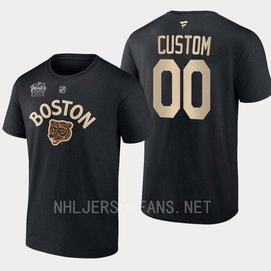 bruins custom blackspoked b logo 2023 winter classic t shirt