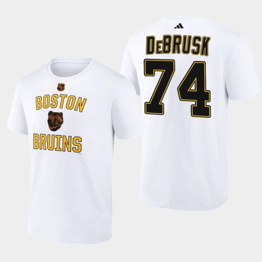 bruins jake debrusk white wheelhouse reverse retro 2.0 t shirt