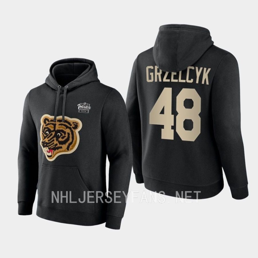 bruins matt grzelcyk black 2023 winter classic primary logo pullover hoodie