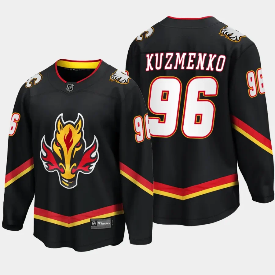 calgary flames andrei kuzmenko alternate breakaway player jersey black