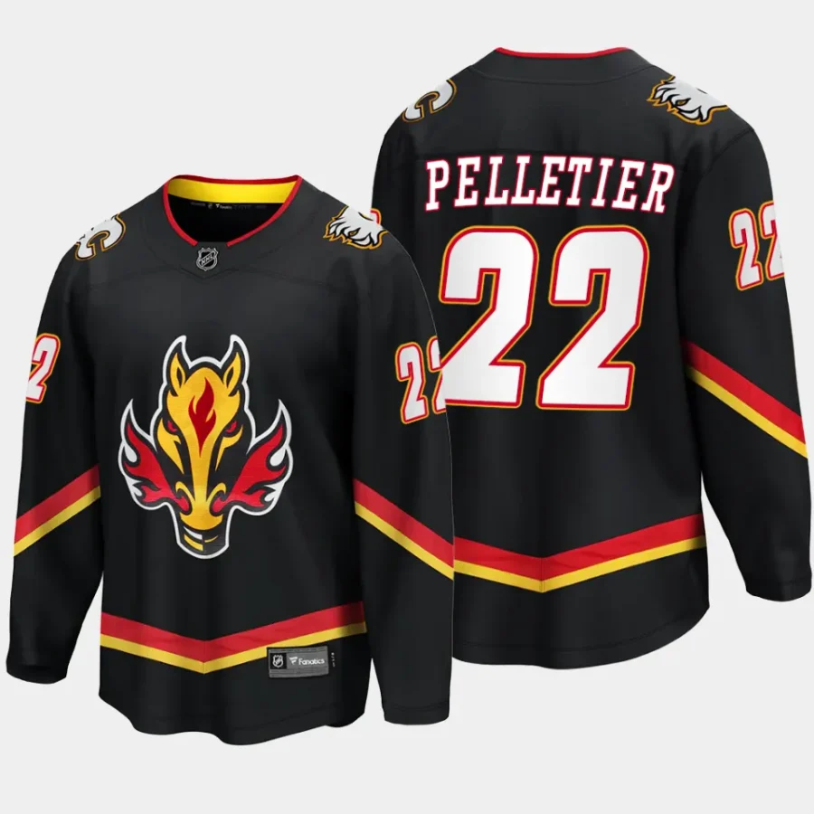 calgary flames jakob pelletier alternate breakaway player jersey black