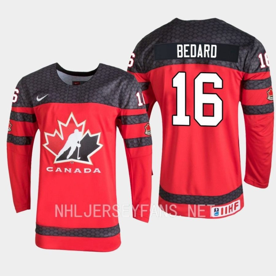 canada connor bedard 2023 iihf world junior championship jersey red