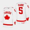 canada hockey brandt clarke 2023 iihf wjc one leaf jersey white