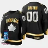 canada hockey custom 2023 champions du monde men gold trophy jersey black