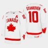 canada hockey logan stankoven 2023 iihf wjc one leaf jersey white