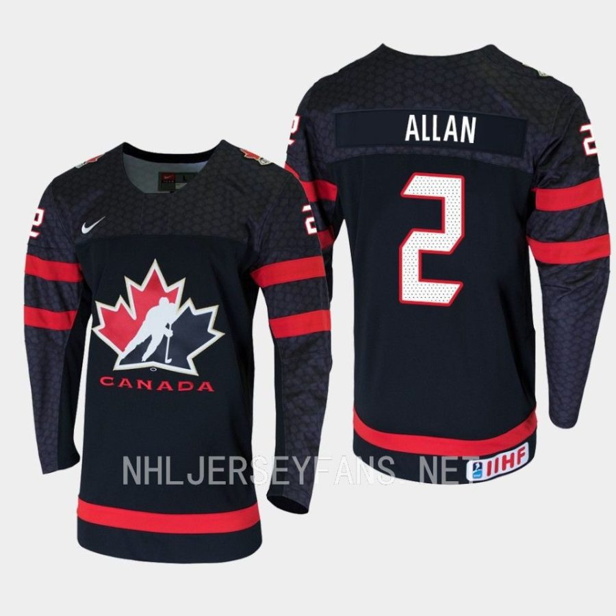 canada nolan allan 2023 iihf world junior champions jersey black