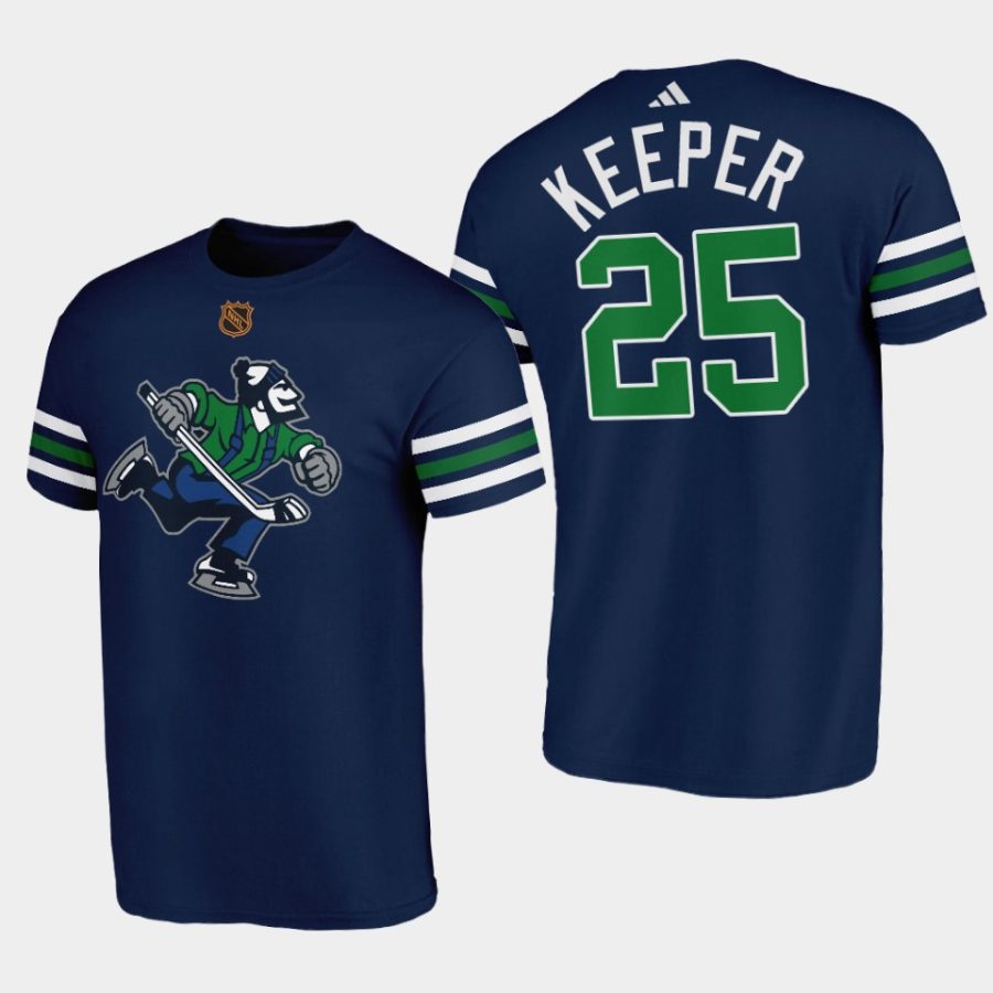 canucks brady keeper navy johnny canuck reverse retro t shirt