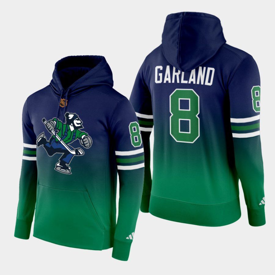 canucks conor garland navy green reverse retro 2.0 special edition hoodie