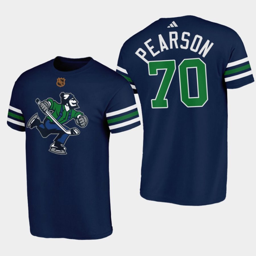 canucks tanner pearson navy johnny canuck reverse retro t shirt