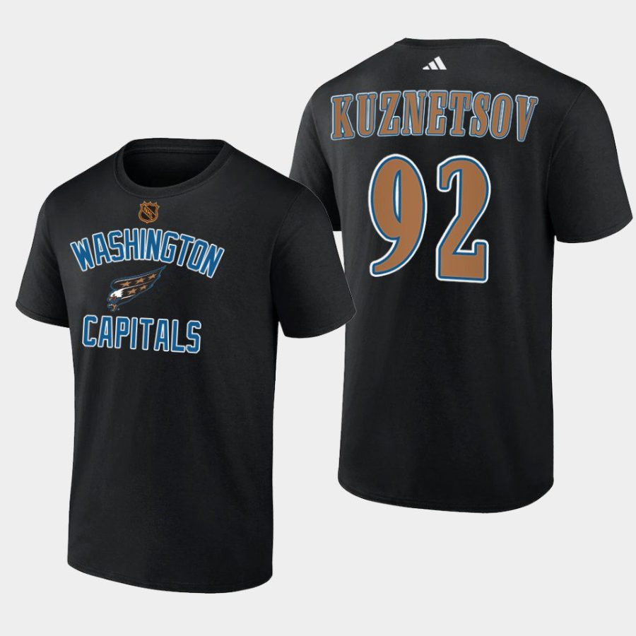 capitals evgeny kuznetsov black reverse retro 2.0 wheelhouse t shirt