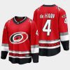 carolina hurricanes calvin de haan 25th anniversary premier jersey red