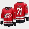 carolina hurricanes jesper fast 25th anniversary premier jersey red