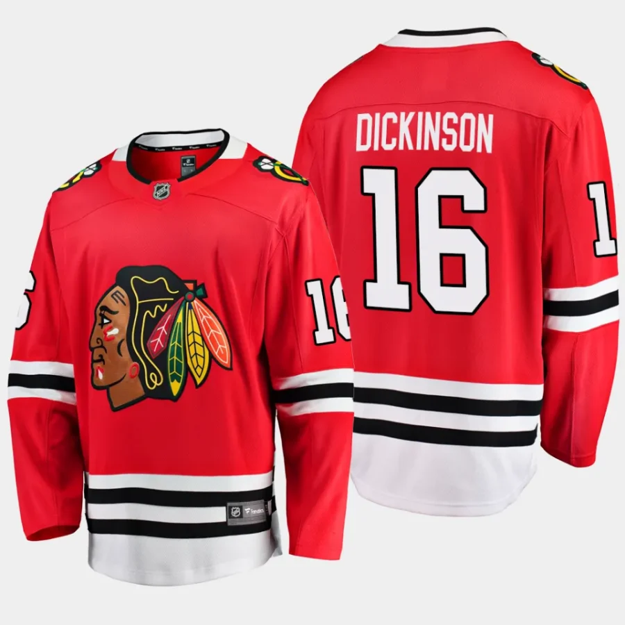 chicago blackhawks jason dickinson home breakaway player jersey red