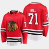 chicago blackhawks taylor hall home breakaway player jersey red