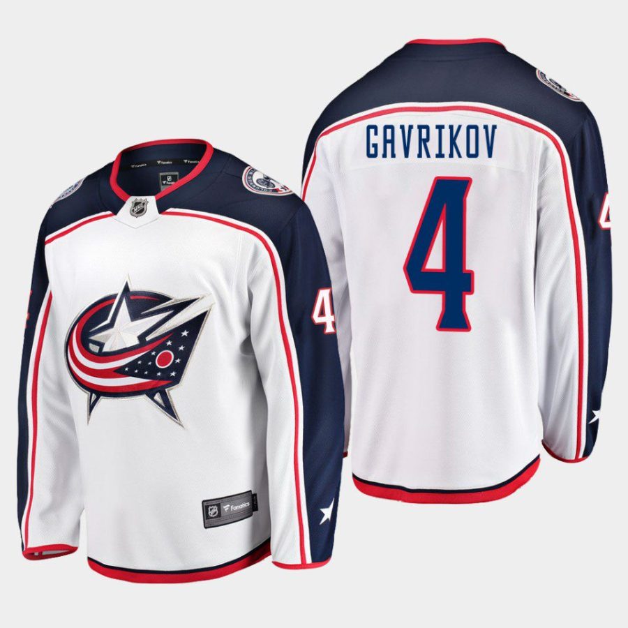 columbus blue jackets vladislav gavrikov away breakaway player jersey white