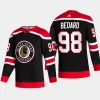 connor bedard blackhawks black reverse retro authentic jersey