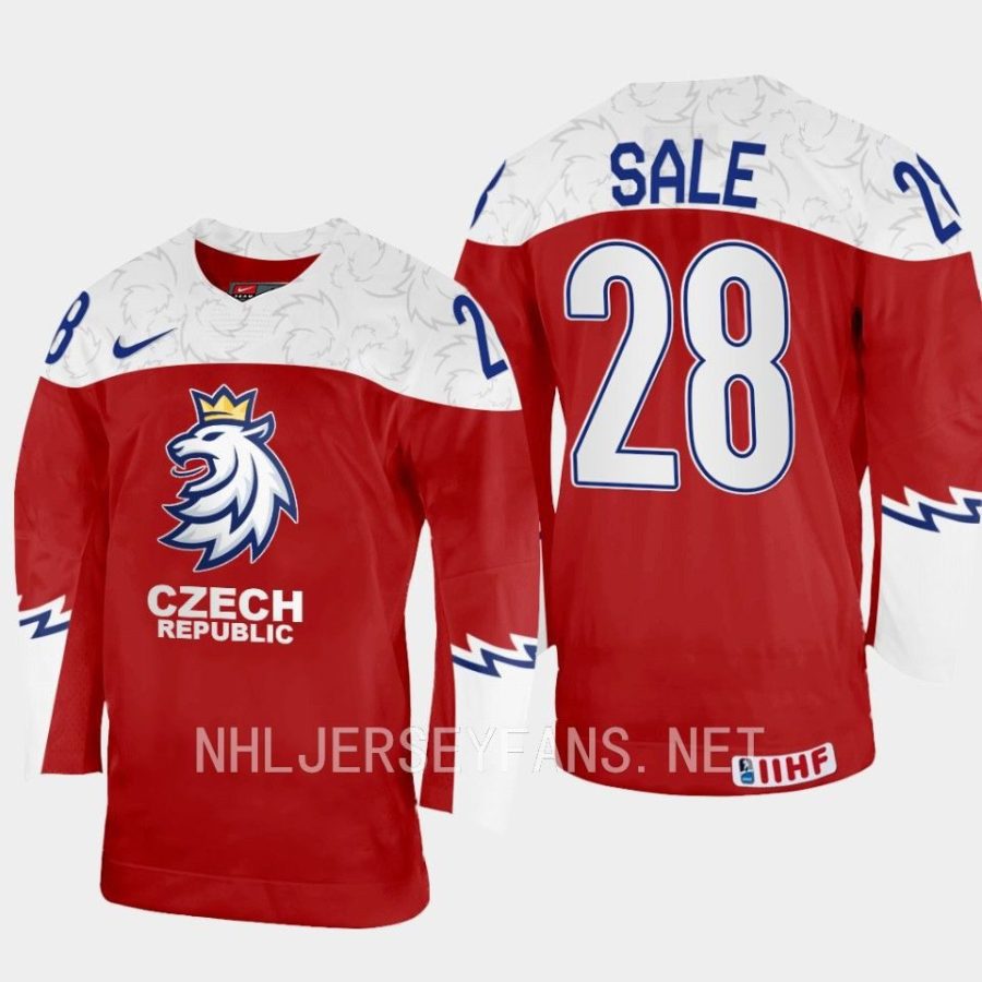 czech republic eduard sale 2023 iihf world junior championship jersey red