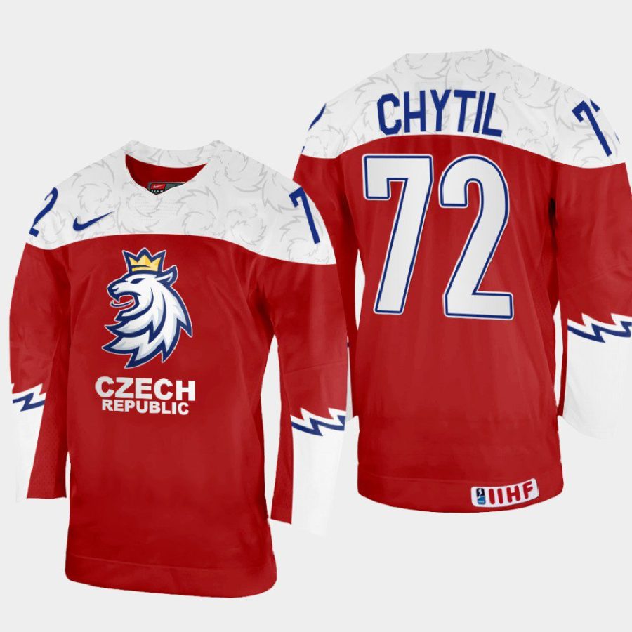 czech republic filip chytil away 2022 hockey jersey red