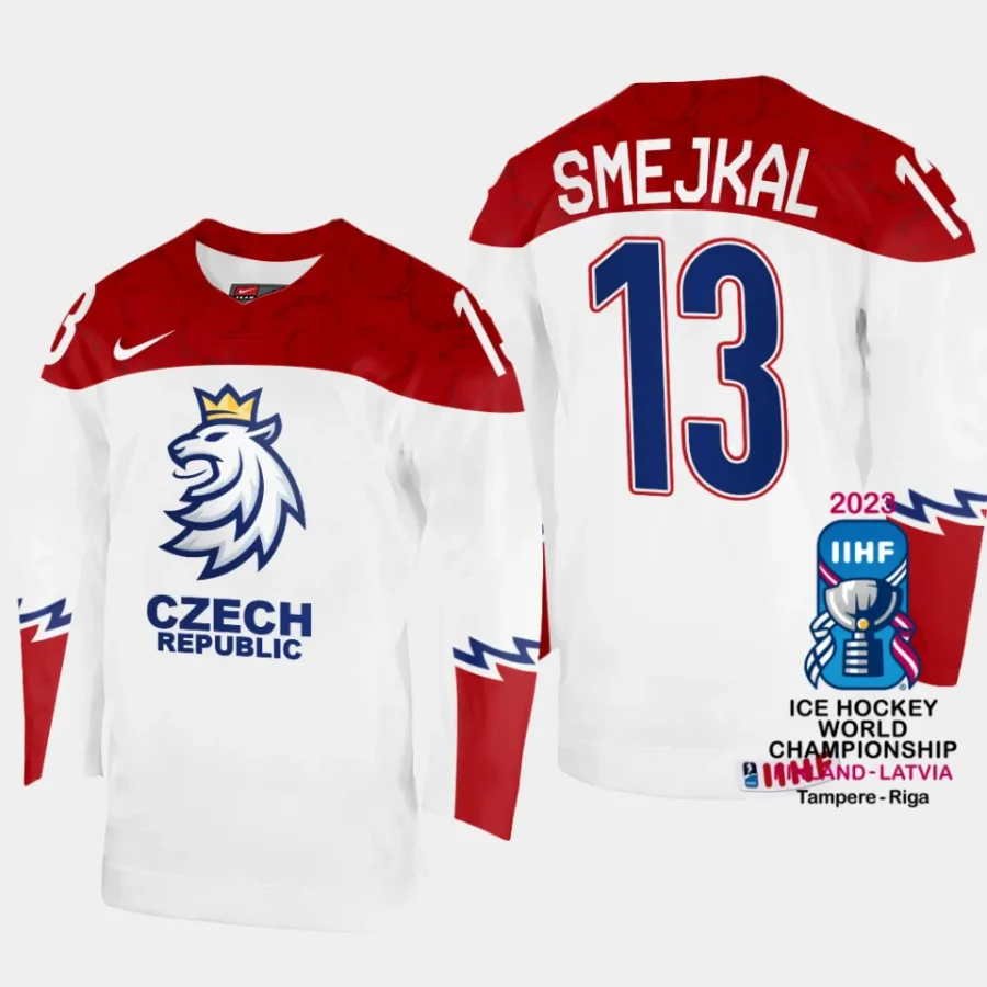 czechia hockey jiri smejkal 2023 iihf world championship men home jersey white