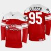 denmark hockey nick olesen 2022 iihf world championship away jersey red