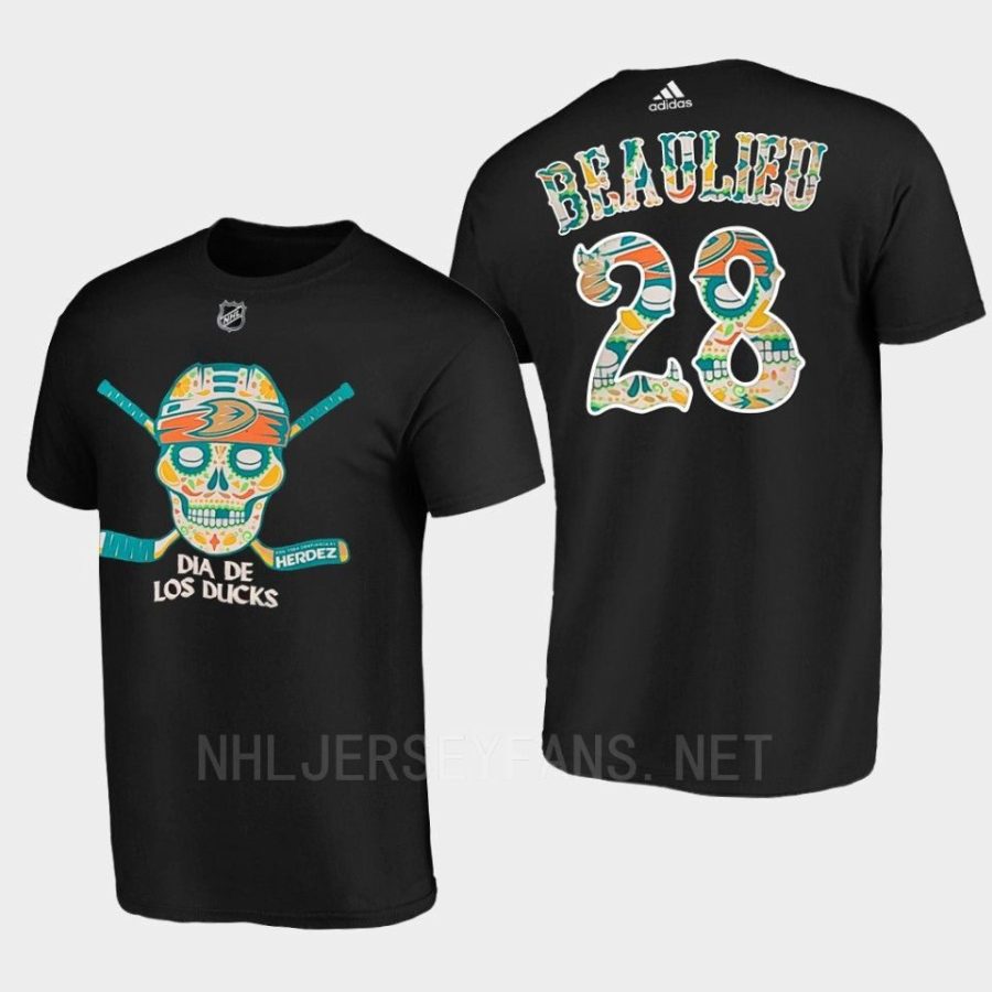 ducks nathan beaulieu black dia de muertos night tee