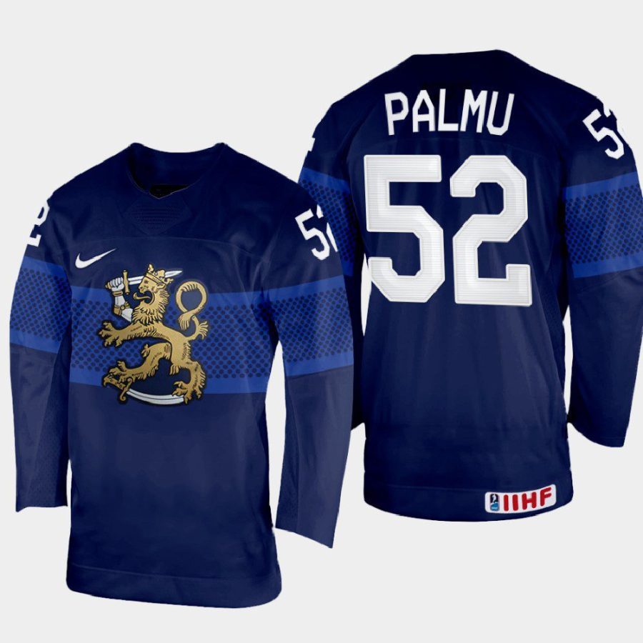 finland hockey petrus palmu 2022 iihf world championship away jersey navy