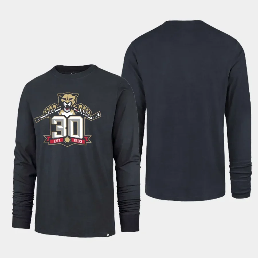 florida panthers black 30th anniversary long sleeve t shirt