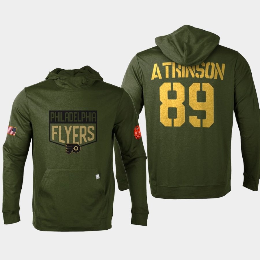 flyers cam atkinson olive 2022 salute to service levelwear pullover hoodie