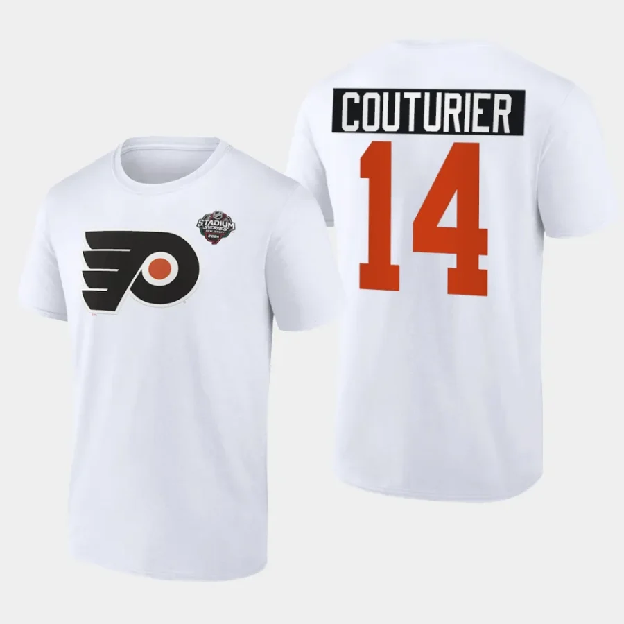 flyers sean couturier white 2024 nhl stadium series logo t shirt