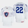 france hockey guillaume leclerc 2022 iihf world championship home jersey white