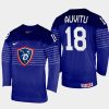 france hockey yohann auvitu 2022 iihf world championship away jersey navy