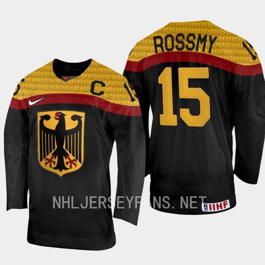 germany bennet rossmy 2023 iihf world junior championship away jersey black