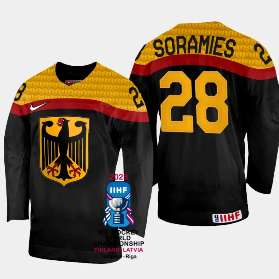 germany hockey samuel soramies 2023 iihf world championship men away jersey black