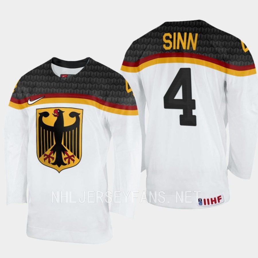 germany philip sinn 2023 iihf world junior championship home jersey white