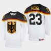 germany thomas heigl 2023 iihf world junior championship home jersey white