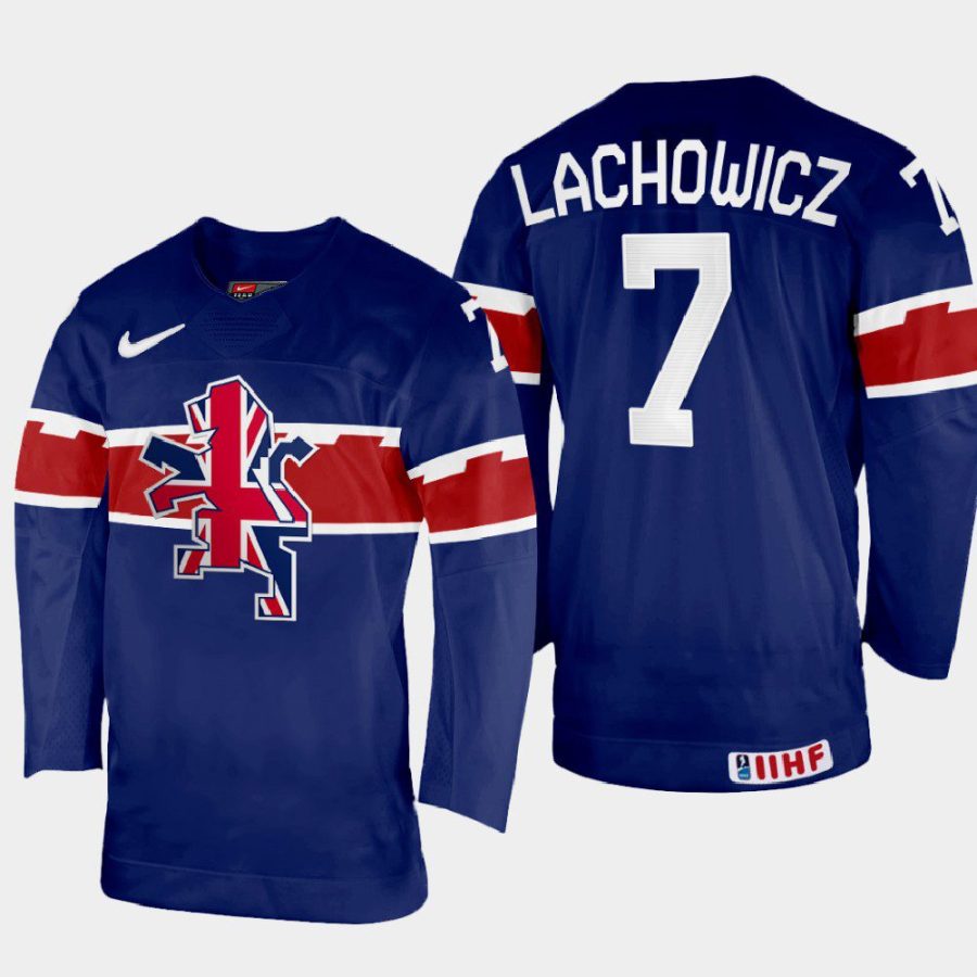 great britain hockey robert lachowicz 2022 iihf world championship away jersey navy