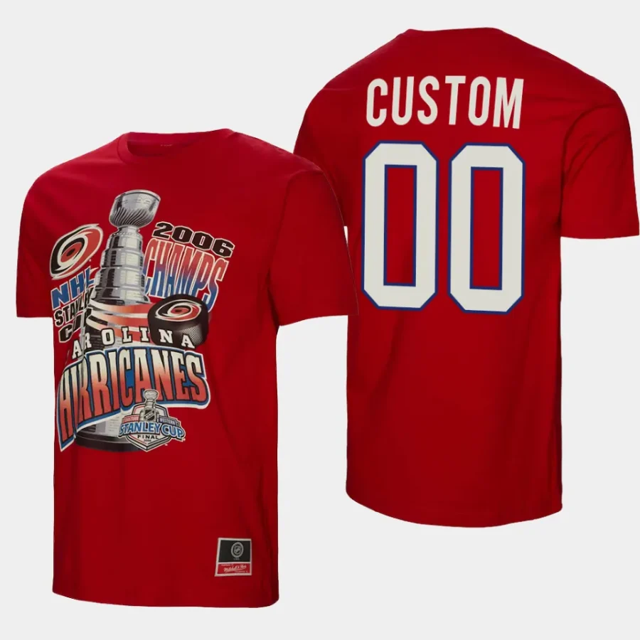 hurricanes custom red 2006 stanley cup champions cup chase t shirt