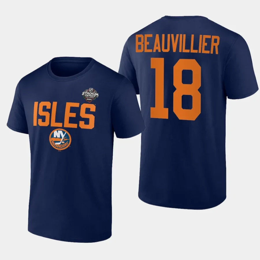 islanders anthony beauvillier navy 2024 nhl stadium series logo t shirt