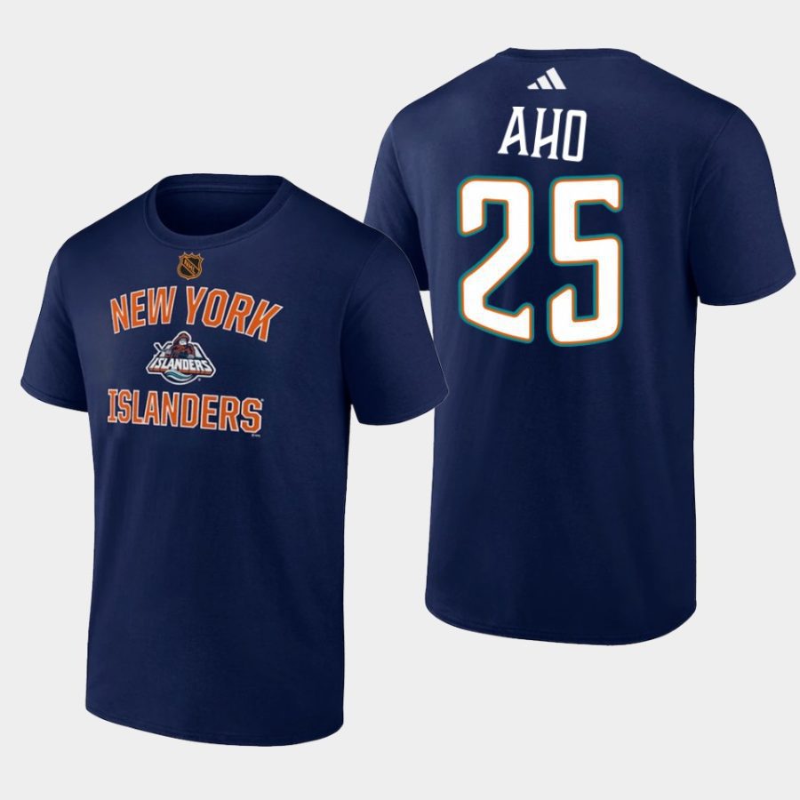 islanders sebastian aho navy reverse retro 2.0 wheelhouse t shirt