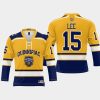 jayden lee quinnipiac bobcats gold 2023 ncaa national champions ice hockey jersey