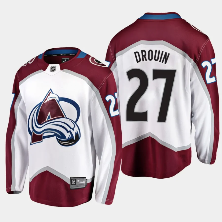 jonathan drouin avalanche white away breakaway player jersey