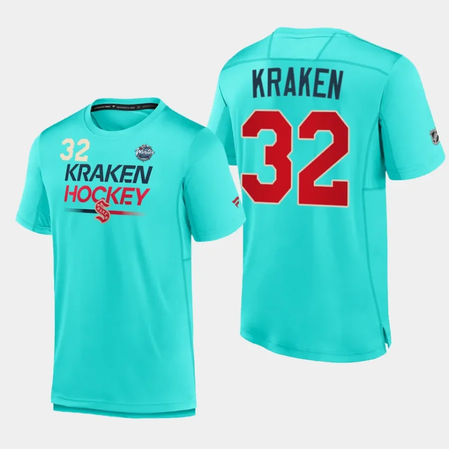 kraken light blue authentic pro tech 2024 winter classic t shirt